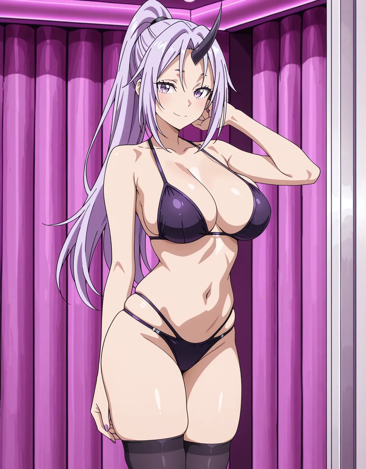 【転生したらスライムだった件エロ画像】鬼人族のシオンが着衣セックスで感じまくり！長身爆乳美人さんのフェラやパイズリがエロすぎる！ - PAGE 002