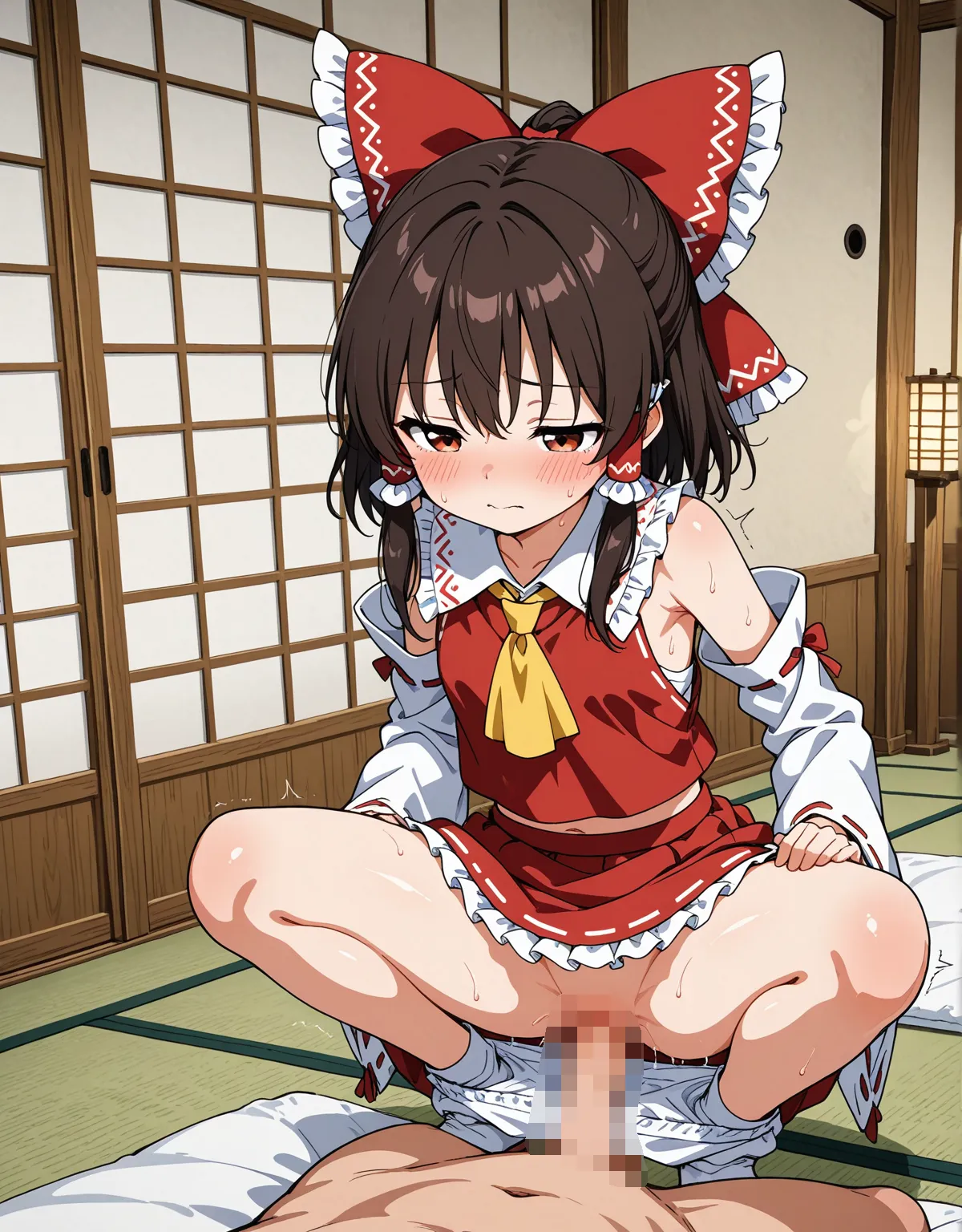 【東方Projectエロ画像】博麗霊夢が可愛らしい体を披露してセックス！胸が控えめで腋を晒すような巫女がエッチなわけがない！ - PAGE 006