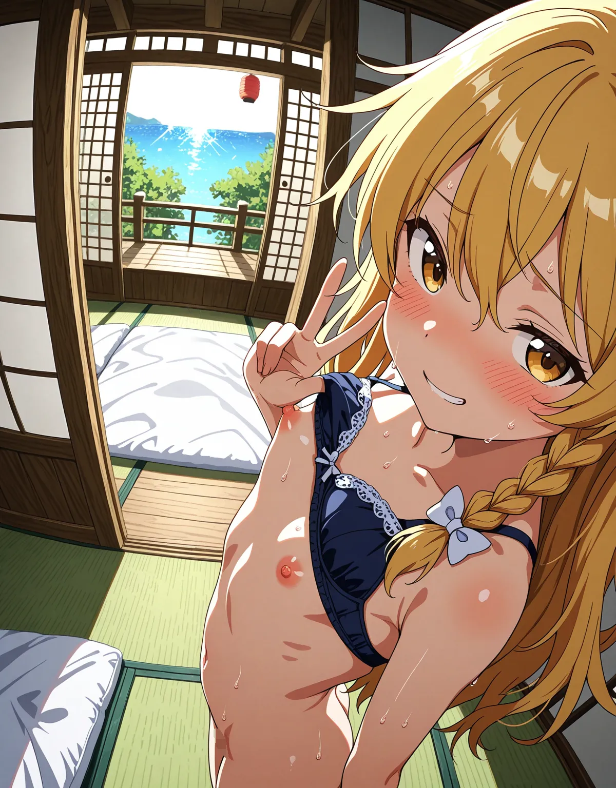 【東方Projectエロ画像】霧雨魔理沙が流されるままにセックスをしちゃう！金髪貧乳美少女が和食派なのもあって和室での生ハメが似合っちゃう！ - PAGE 045