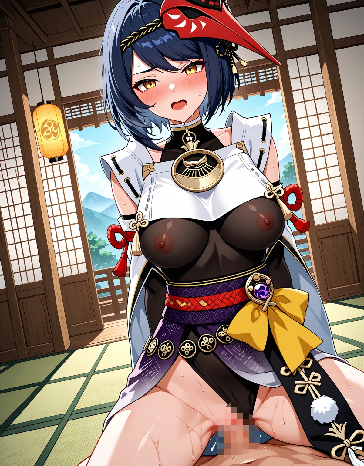 【原神エロ画像】威圧感抜群で忠臣の九条裟羅がイキまくりセックス！クール美人が台無しになっちゃうぐらいのアヘ顔を晒す！ - PAGE 004