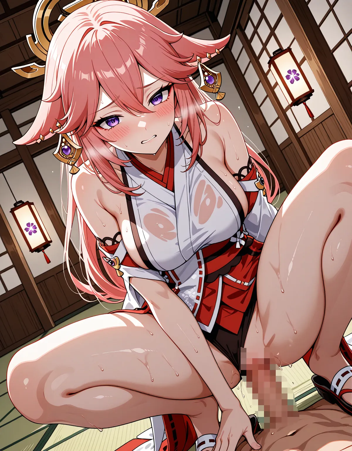 【原神エロ画像】腹黒女狐の八重神子がはしたなく絶頂を繰り返してしまう！ミステリアスでリード出来ずにアヘ顔を晒す姿に捗っちゃう！ - PAGE 006