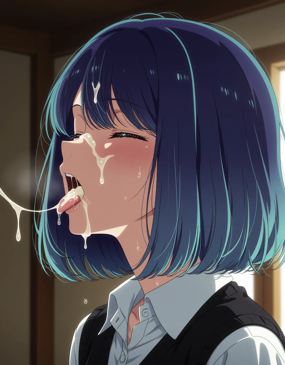 【推しの子エロ画像】黒川あかねが制服のままセックスを披露してしまう！フェラ後のぶっかけや中出しにアナルまで気持ちよさそうな顔になっている！ - PAGE 019