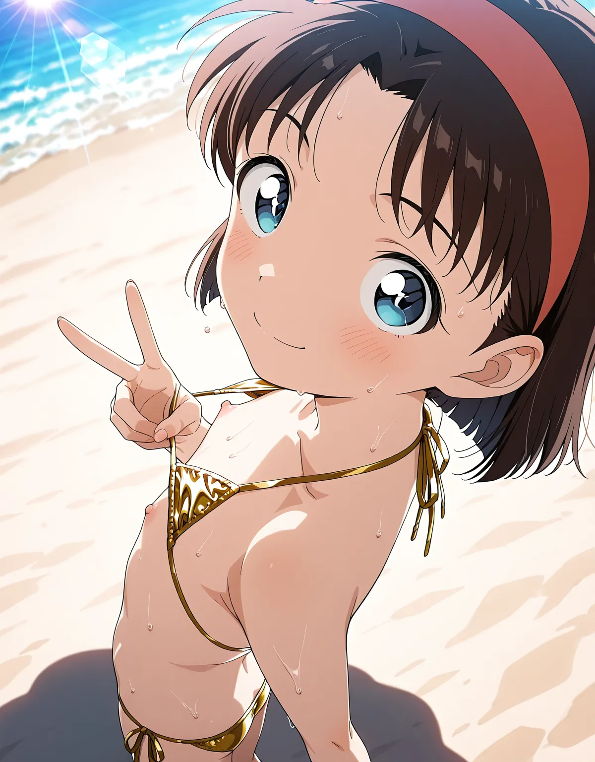 【名探偵コナンエロ画像】吉田歩美がマイクロビキニでおっさんとセックスしてしまう！？小柄ボディにマイクロビキニのフェチズムに射精不可避！ - PAGE 041