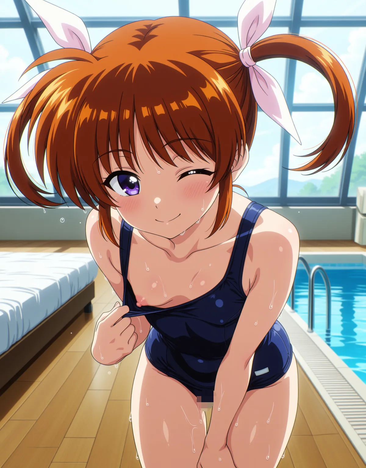 【魔法少女リリカルなのはエロ画像】なのはがスク水でエッチな事をさせられてしまっている！ミニマムボディにスク水と精液が映えて余計に射精してしまう！ - PAGE 048