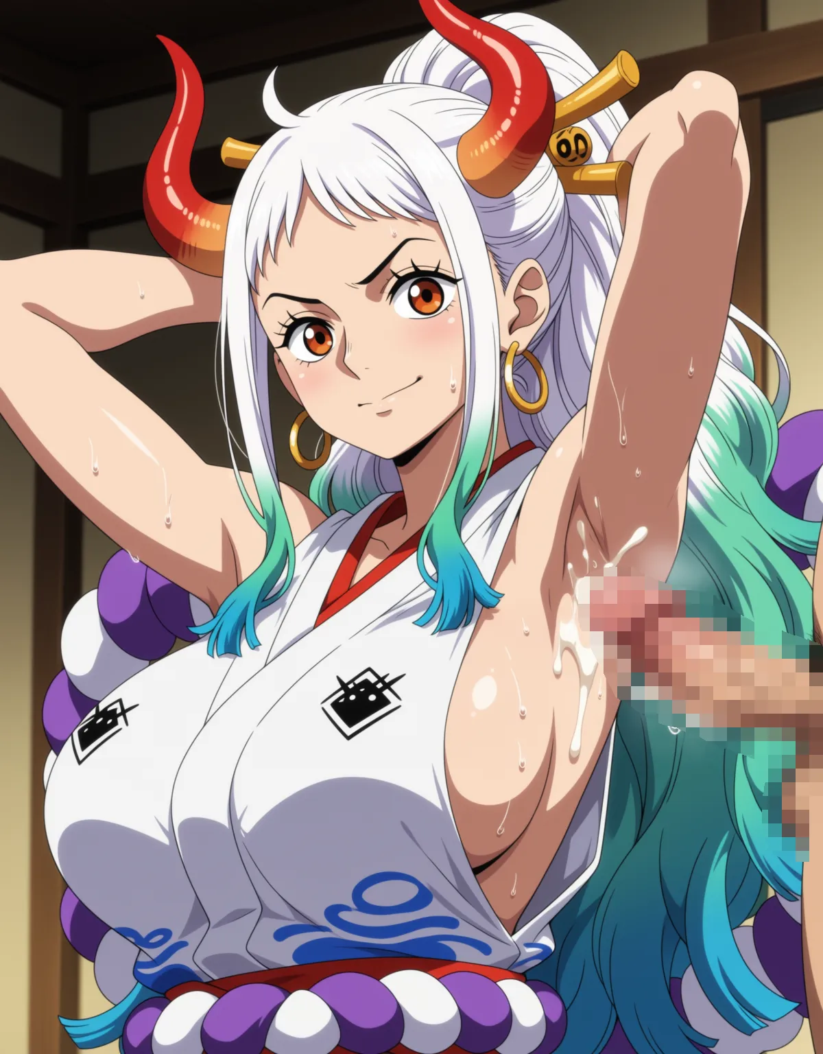 【ONEPIECEエロ画像】ヤマトが嫌がっていながらもセックスをされてしまって気持ちよくなる！ムチムチ巨乳の肉付きに誰もが犯してしまうこと間違いなし！ - PAGE 049