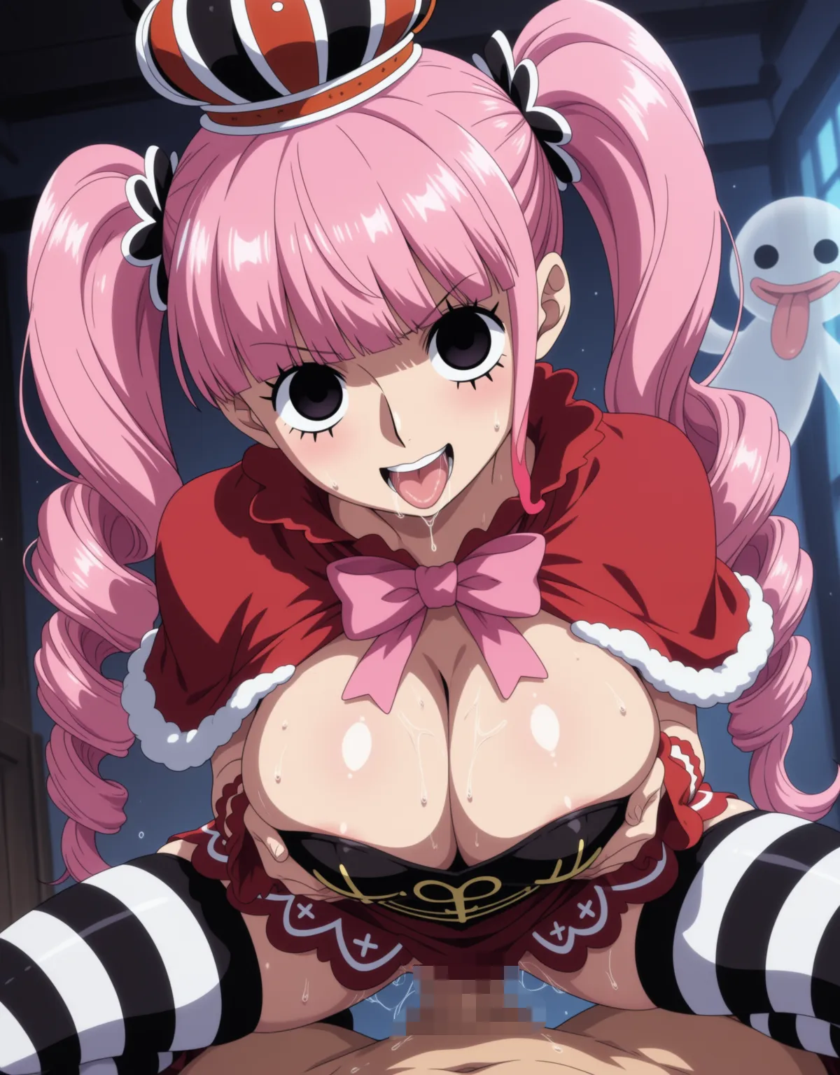 【ONEPIECEエロ画像】ペローナが恥ずかしがりながらもセックスしまくっちゃう！ムチムチボディを披露しながらフェラや騎乗位セックスでお互い気持ちよく絶頂に捗る！ - PAGE 035