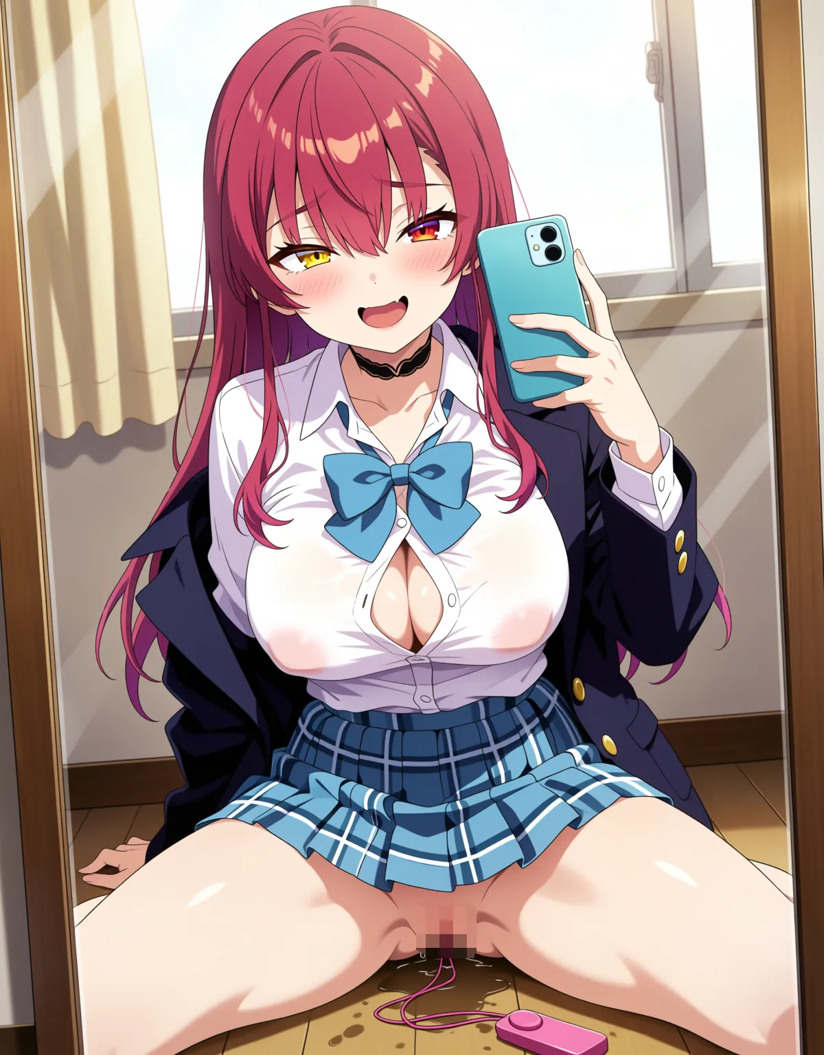 【宝鐘マリンエロ画像】制服で宝鐘マリンがフェラからこっそりセックスまで！制服がはち切れそうなぐらいのムチムチ具合にたまらず射精してしまいそうに！ - PAGE 012