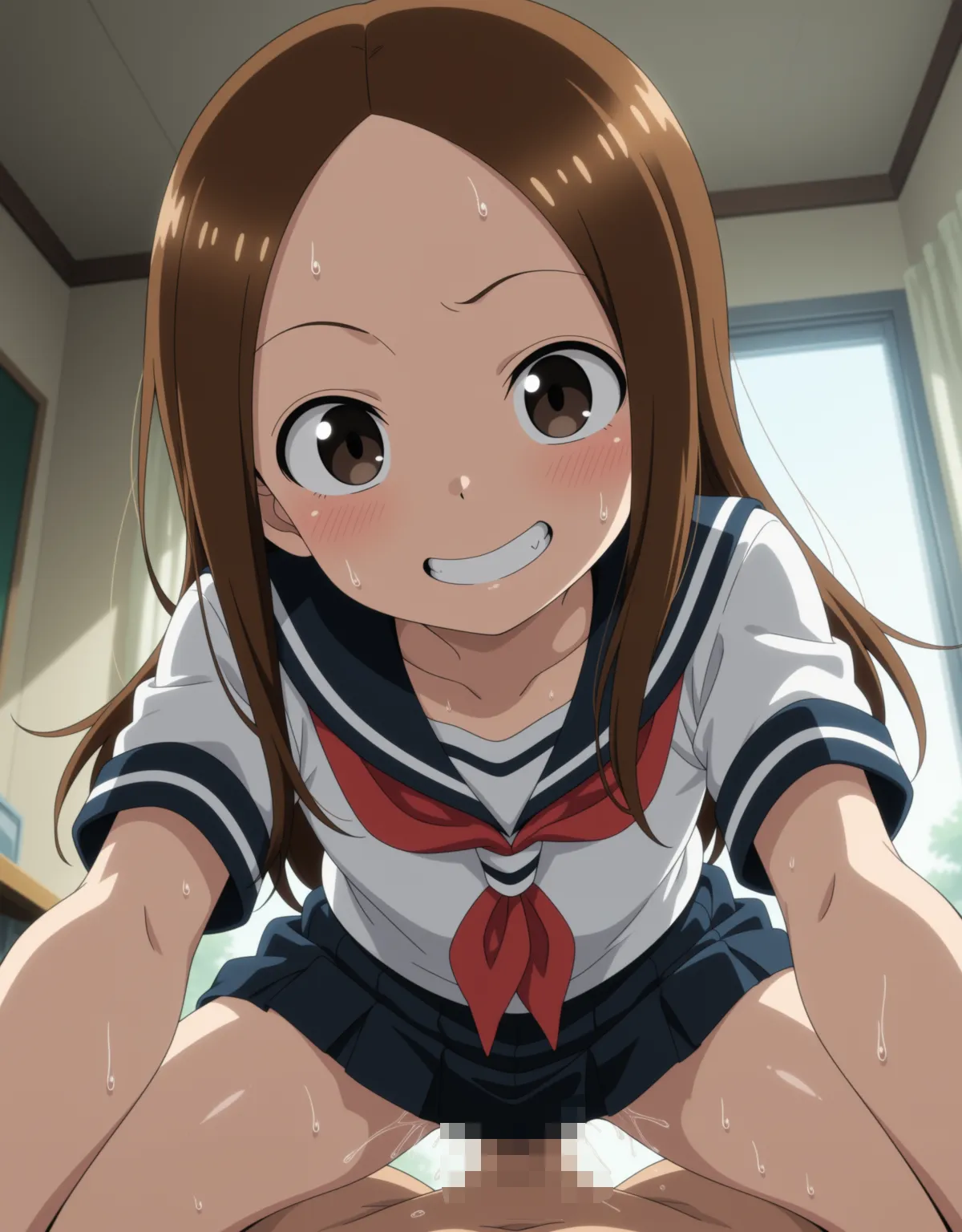 【からかい上手な高木さんエロ画像】高木さんがニヤニヤしながら見せつけるようなねっとりとフェラ！セックスでアヘ顔も晒しちゃって連続射精して独占欲出ること間違いなし！ - PAGE 043