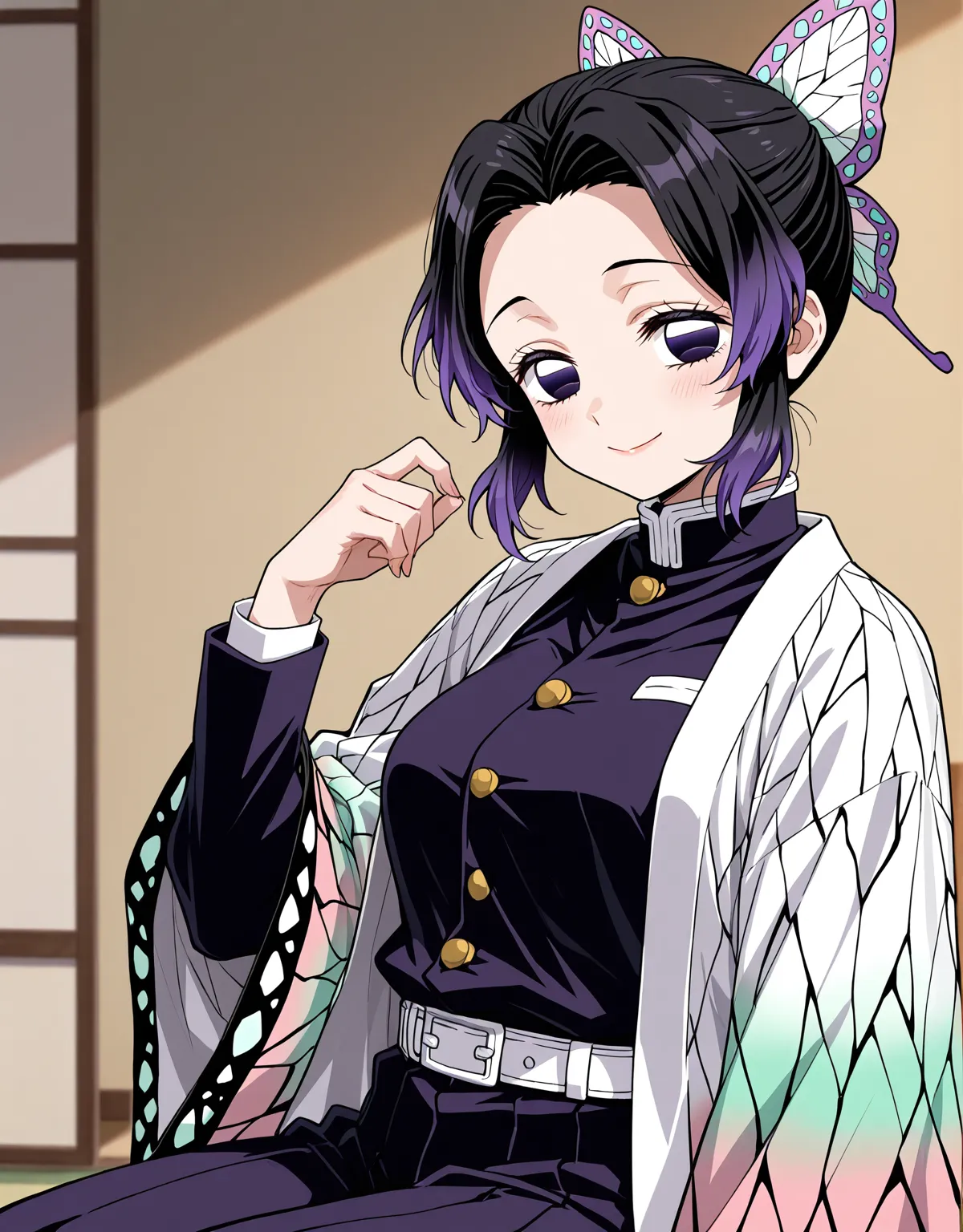 【鬼滅の刃エロ画像】胡蝶しのぶが産屋敷邸でラブラブセックス！クールキャラがアへ顔でキマりまくり！(笑)