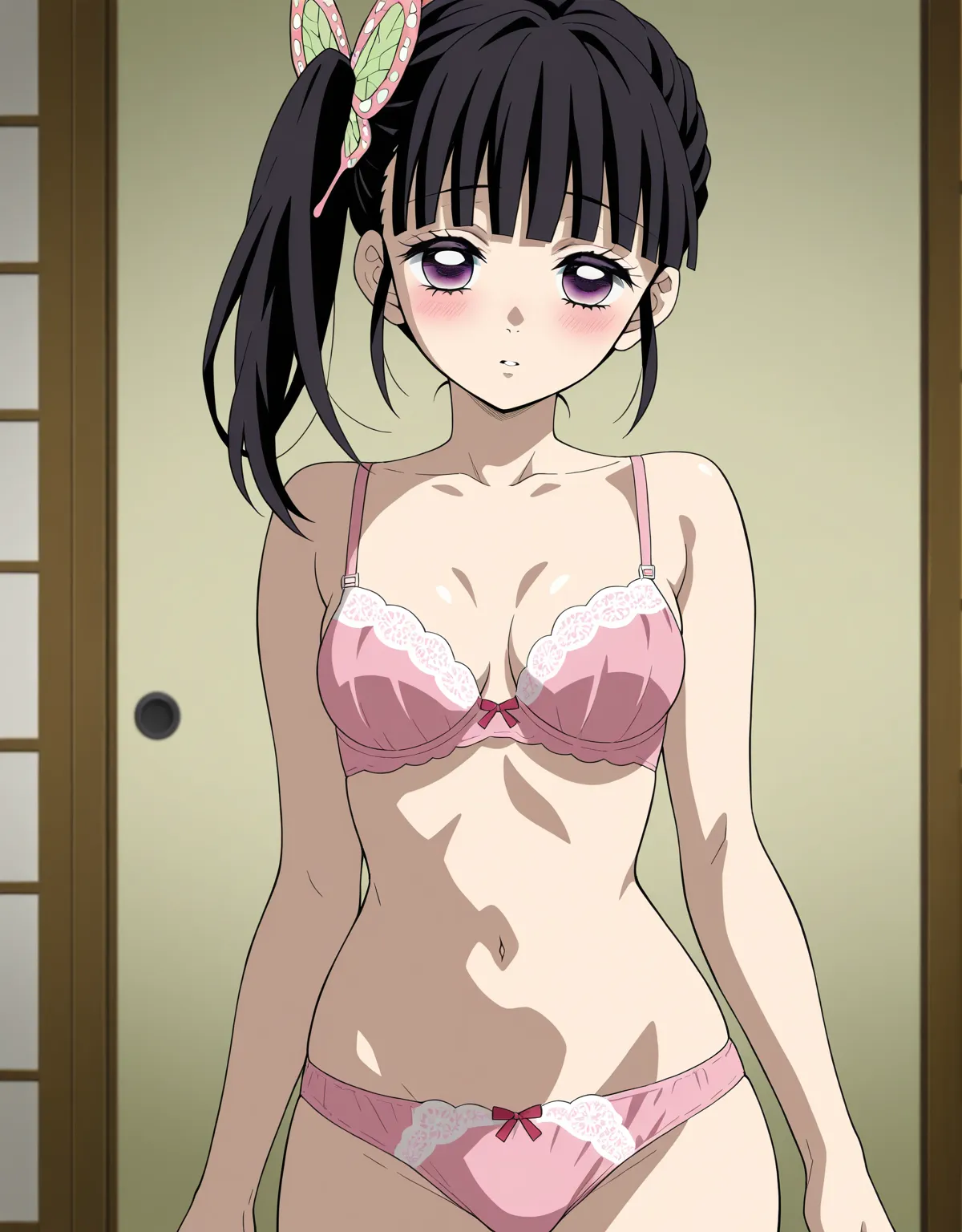 【鬼滅の刃エロ画像】胡蝶カナヲが恥じらいながらもセックスに興味津々！ - PAGE 003