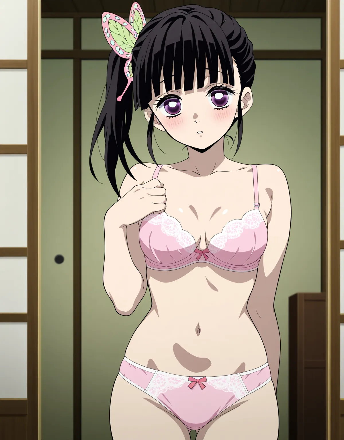 【鬼滅の刃エロ画像】胡蝶カナヲが恥じらいながらもセックスに興味津々！ - PAGE 005
