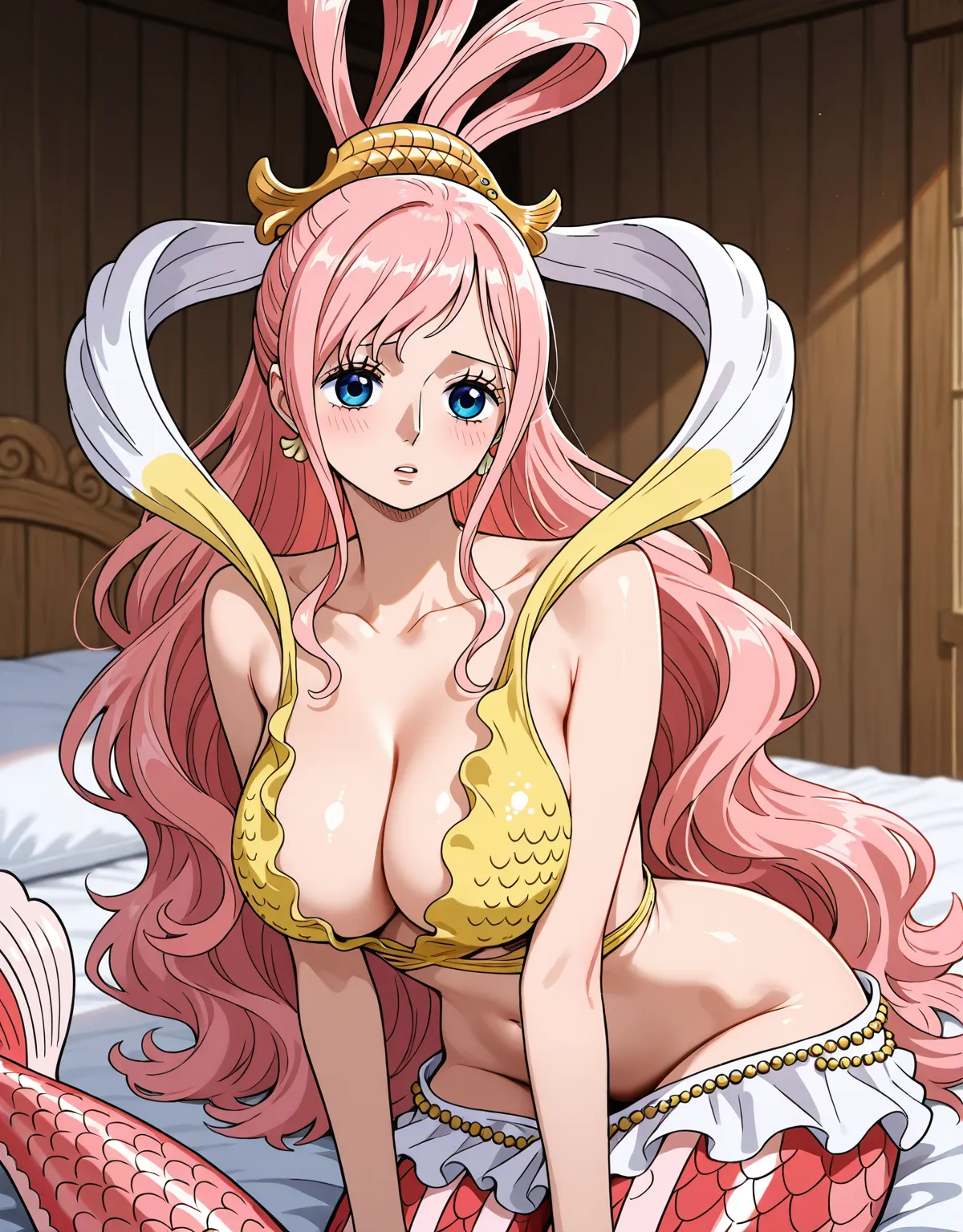 【ワンピースエロ画像】しらほしが人間サイズになって爆乳揺らしながらチンポ挿入！ - PAGE 003