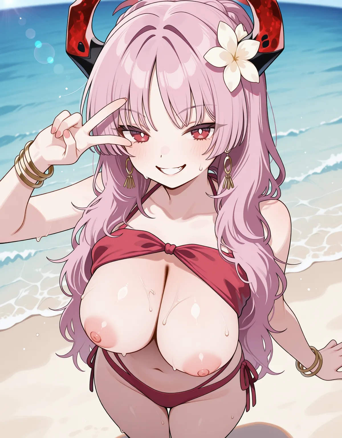 【ブルーアーカイブエロ画像】サツキが持ち前の巨乳長乳水着でエロい顔してセックス！ - PAGE 006