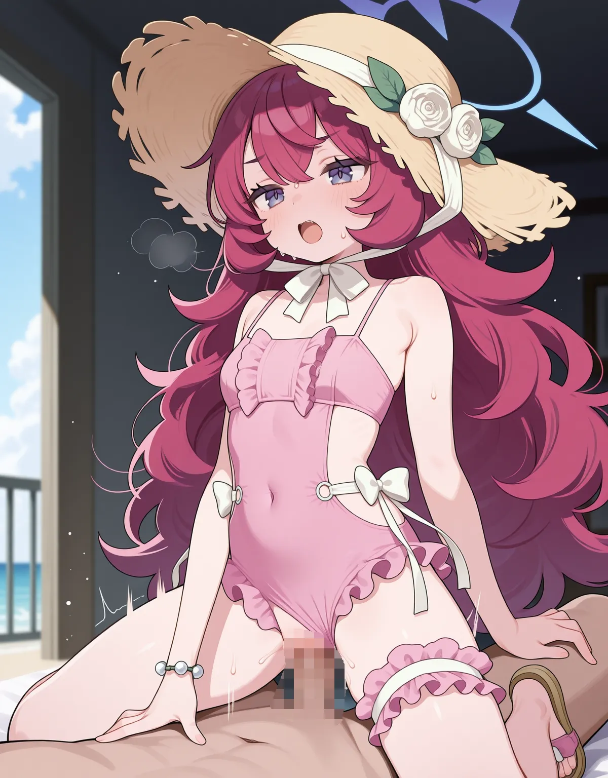 【ブルーアーカイブエロ画像】イロハがダルそうにしながらもノリノリ水着セックス！ - PAGE 040