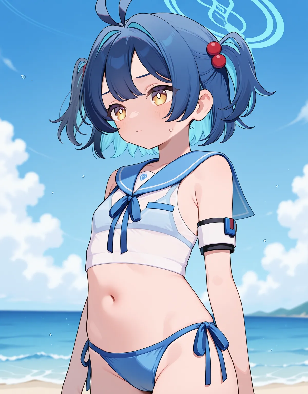 【ブルーアーカイブエロ画像】マキナが制服という名の水着でセックスを披露しちゃう！