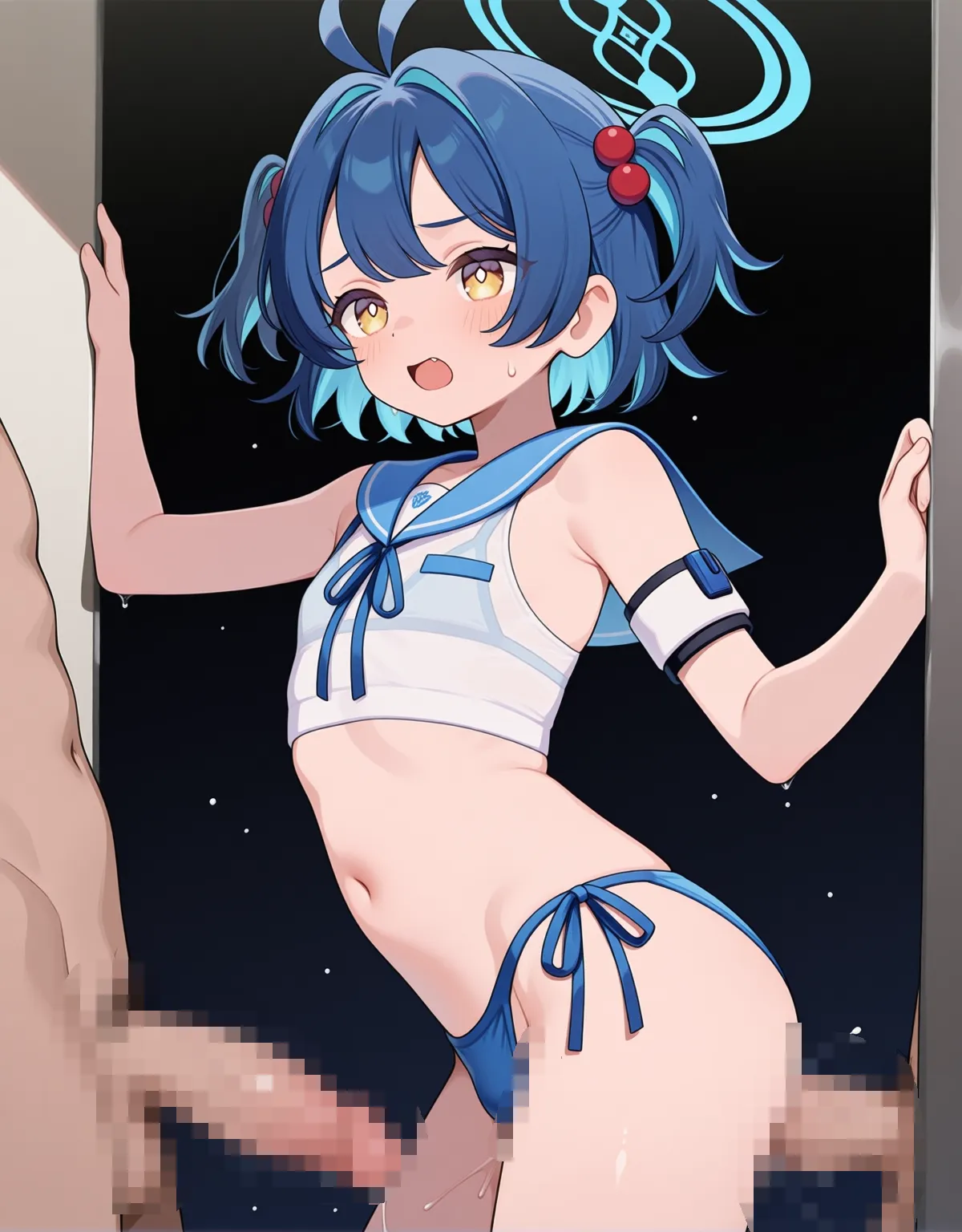 【ブルーアーカイブエロ画像】マキナが制服という名の水着でセックスを披露しちゃう！ - PAGE 043