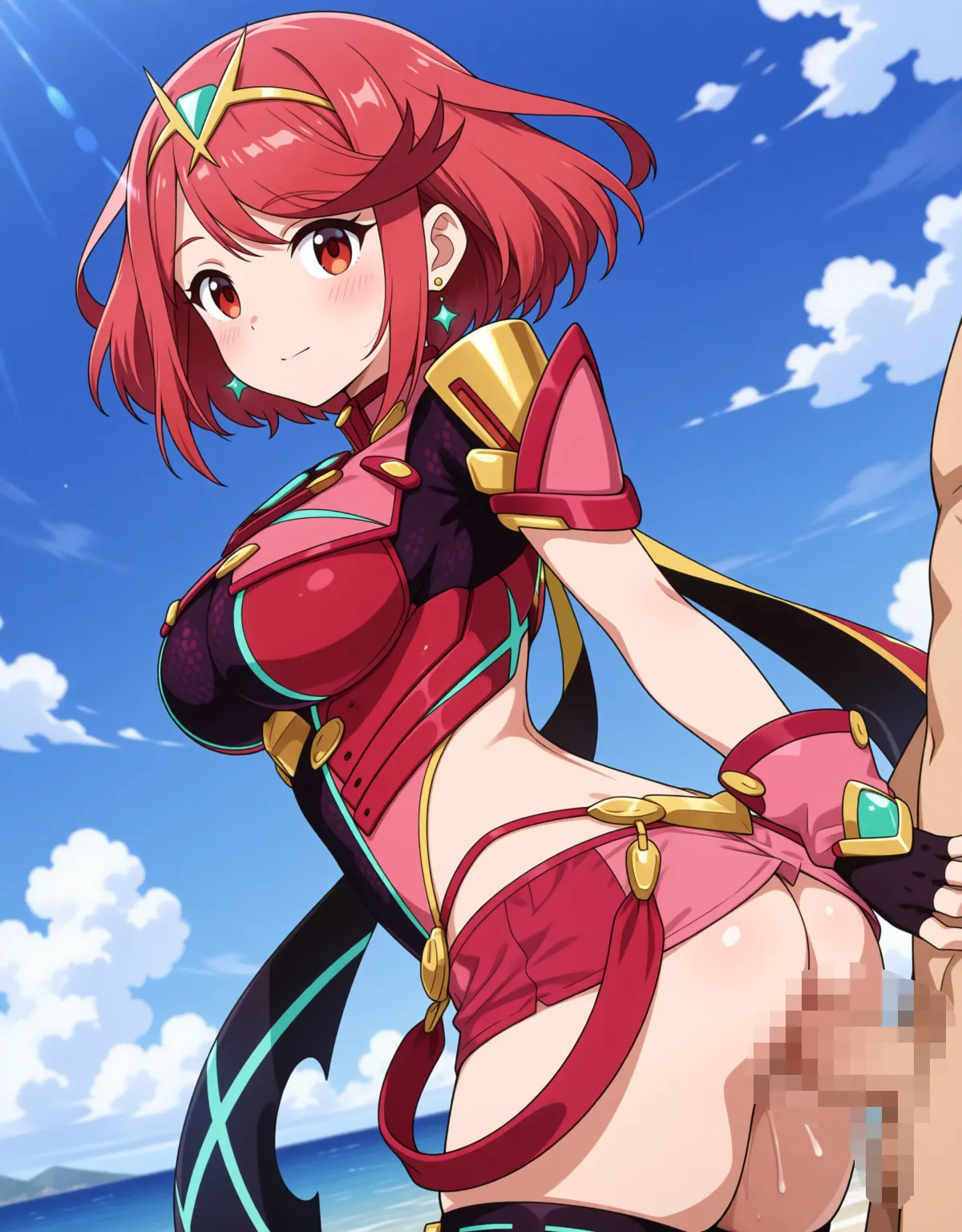 【ゼノブレイドエロ画像】ホムラが野外や室内どこでもセックス！ - PAGE 048