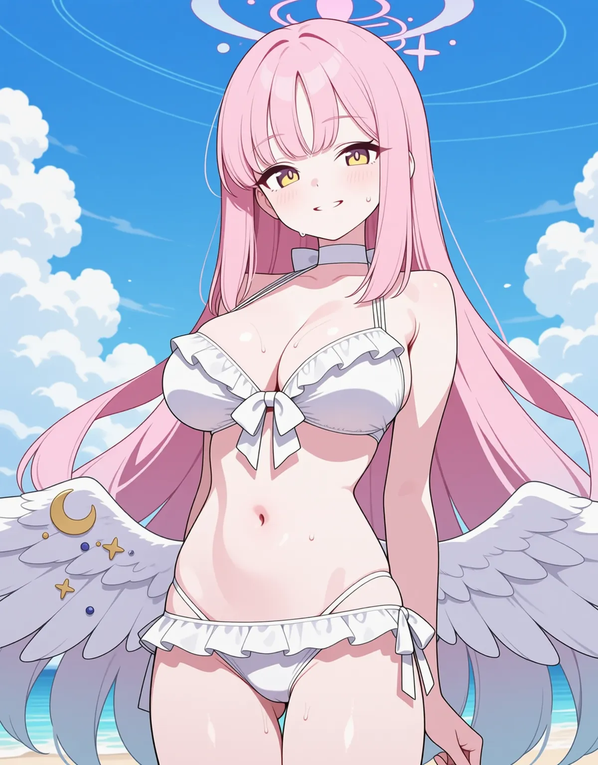 【ブルーアーカイブエロ画像】ミカが水着で先生を誘惑してセックス堪能！