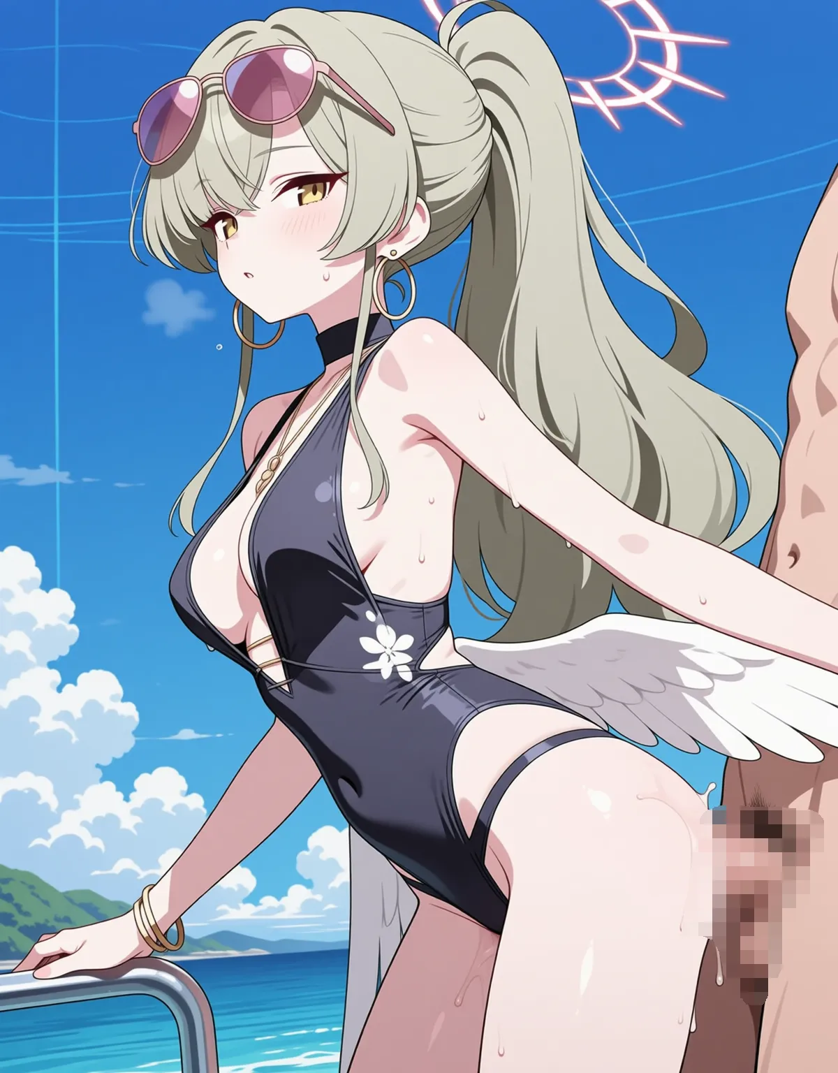 【ブルーアーカイブエロ画像】ナギサが清楚ながらもエロ水着でセックス！ - PAGE 045