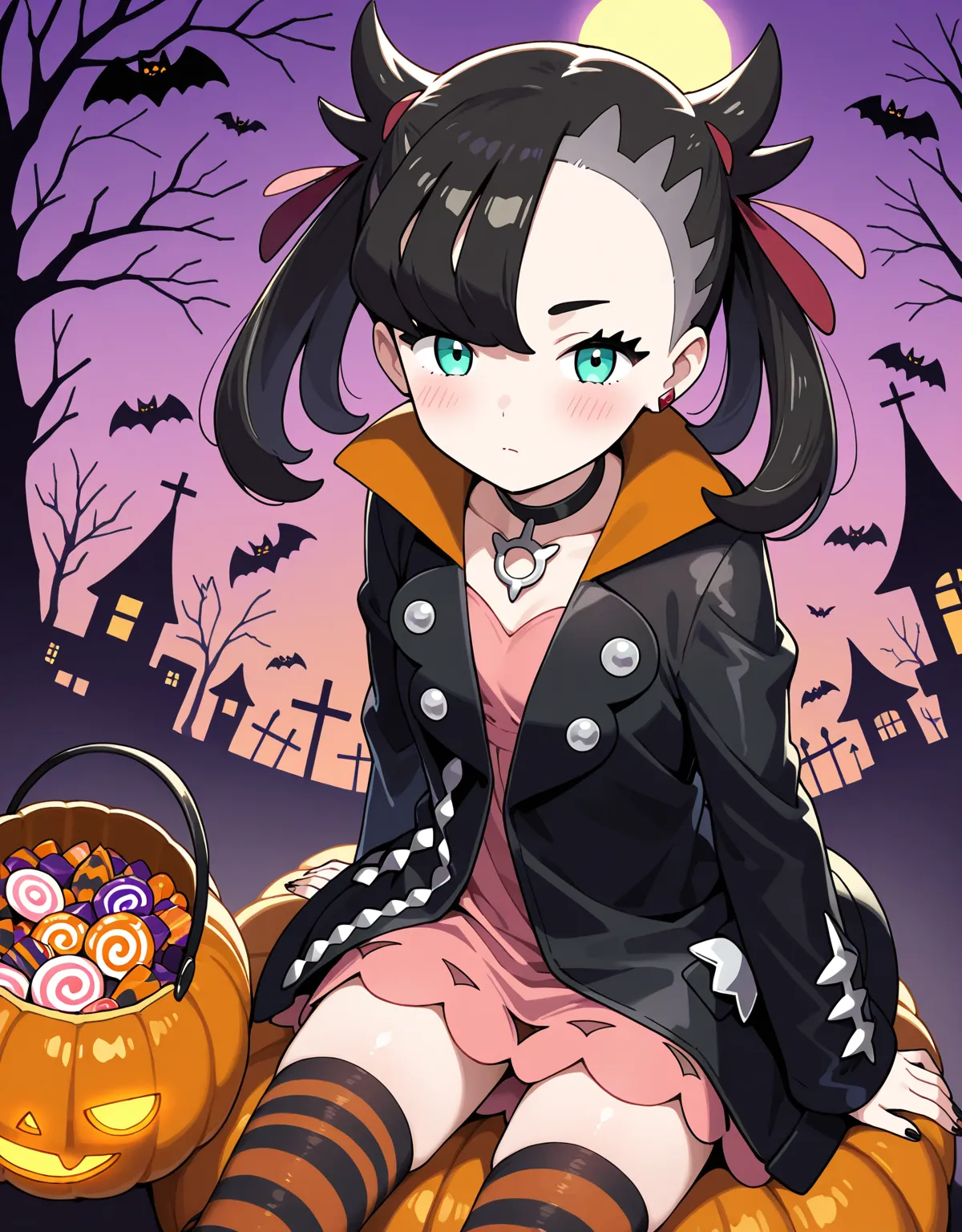 【ポケモンエロ画像】ハロウィンだよ……マリィの仮装はダーク魔女スタイル🎃
モルペコと一緒にTrick or Treatしに行くね。