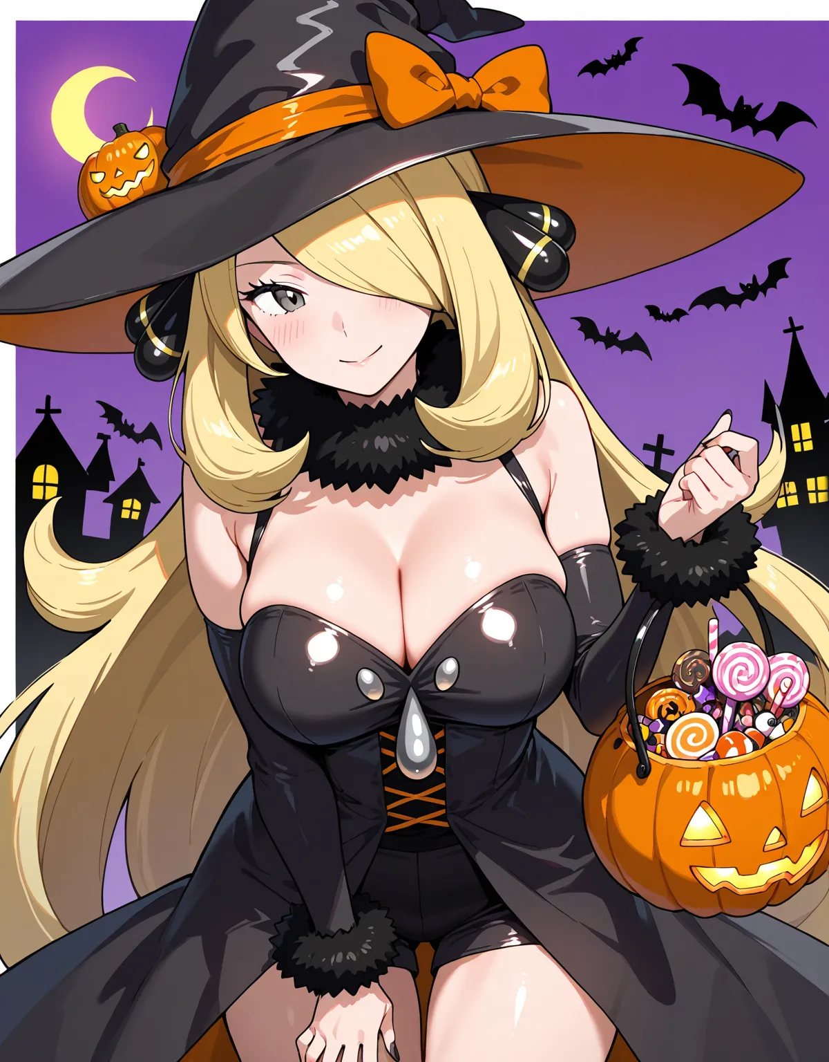 【ポケモンエロ画像】ハロウィンもチャンピオンらしく……シロナの仮装はエレガント魔女スタイル🎃
ガブリアスと一緒にTrick or Treatよ。